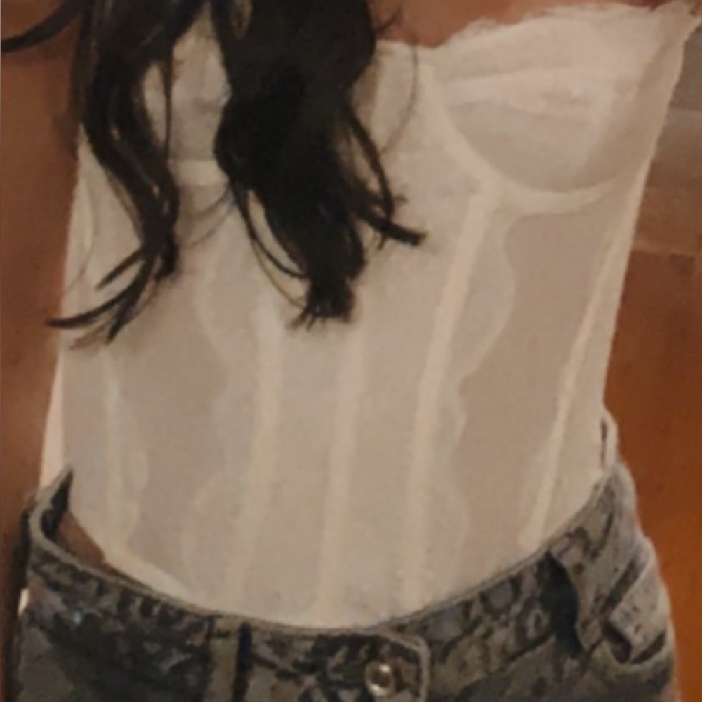 Urban Outfitters Elegant White Lace Bustier Top
